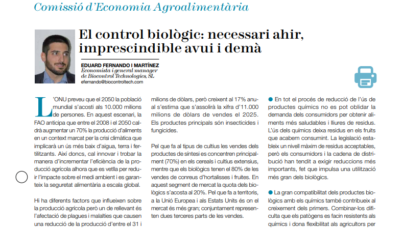 Eduard Fernando articulo comisión de EconomÃ­a Agroalimentaria