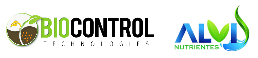 Logos of Biocontrol Technologies and Alvi Nutrientes – organisers of the T34 Biocontrol® technical event in Almería 2026